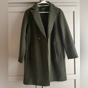 J. Crew Olive Daphne Boiled Wool Coat